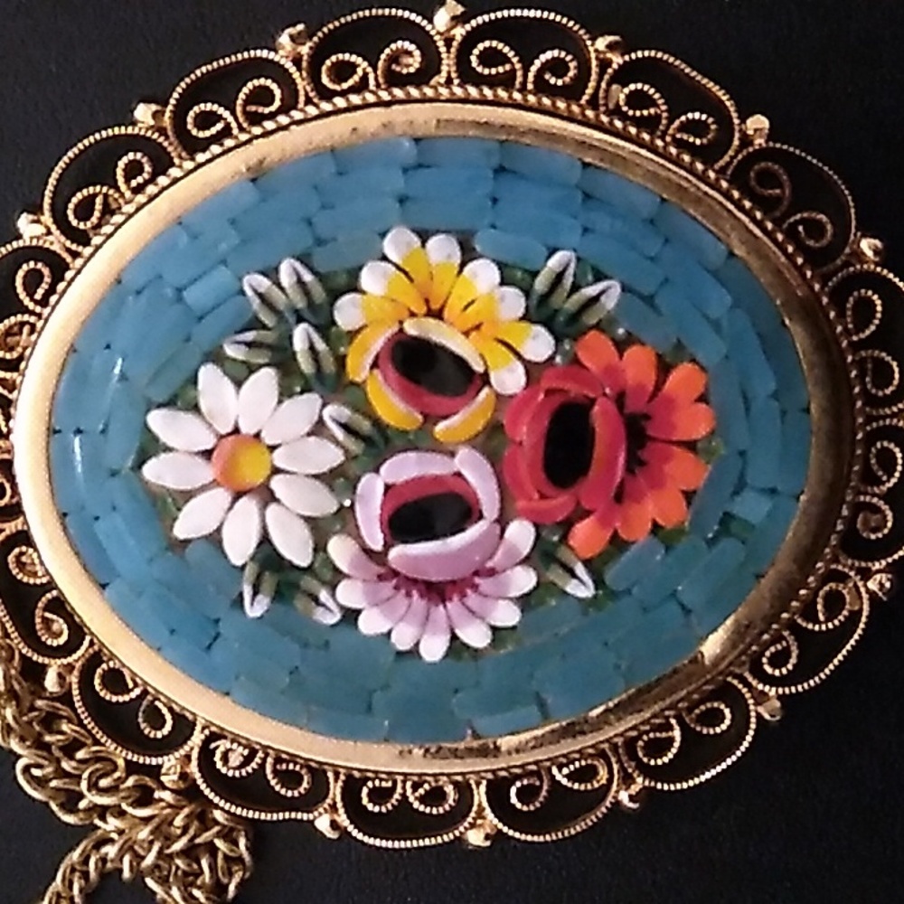 Italian Micro Mosaic Necklace